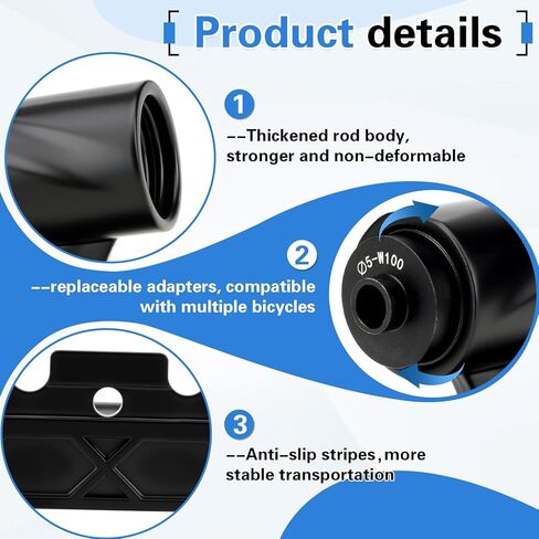 كتلة تثبيت شوكة دراجة واحدة، سبيكة سريعة الفك من خلال المحور لدراجة السيارة ورف سقف الشاحنة وسرير الدراجة مع 4 محولات للطرق وMTB والدراجات الهجينة in Kuwait