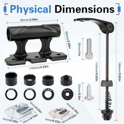 كتلة تثبيت شوكة دراجة واحدة، سبيكة سريعة الفك من خلال المحور لدراجة السيارة ورف سقف الشاحنة وسرير الدراجة مع 4 محولات للطرق وMTB والدراجات الهجينة in Kuwait