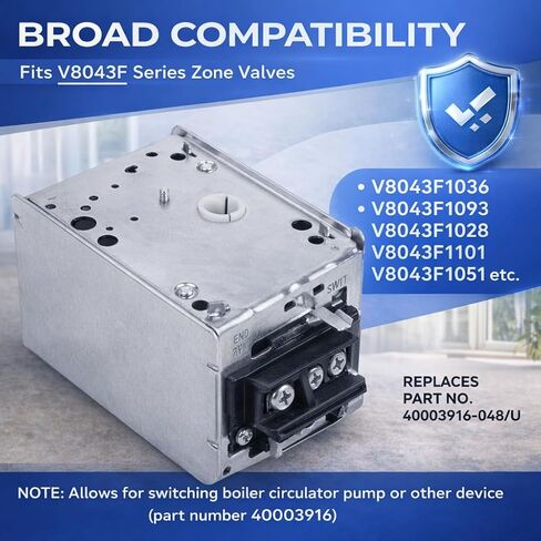 40003916-048/U Replacement Zone Valve Head, Normally Closed End Switch, 24V 50/60Hz, Compatible with V8043F1051 V8043F1036 V8043F1101 V8043F1093 V8043F1028 in Saudi Arabia