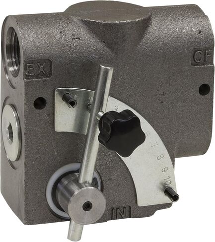 Buyers Products HFDL075 Side Ported Priority Flow Divider Valve with Adjustable GPM Control, 3/4 in NPT Ports, 0–30 GPM Capacity, 3000 PSI Hydraulic Oil Flow Splitter for Dual Applications, Black in Saudi Arabia