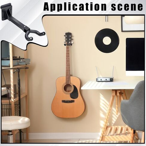 12Pcs Guitar Hook, Adjustable Guitar Wall Mount Stand Hangers Wall Mount Hook Stand with 50pc Screws Bass Accessories for Musical Retail Shop Bedroom Playroom Bar Rehearsal Space in Saudi Arabia