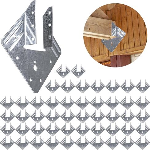 Hurricane Ties for Rafters 24 Pack, 18-Gauge Hurricane Roof Straps for Shed, Heavy Duty Galvanized Rafter Ties, Hurricane Wood Clips Rafter Brackets Joist Brackets in Kuwait
