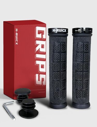 Bicycle Handlebar Grips, Black Rubber, 22.2mm Diameter, Ergonomic Non-Slip Design, 5.24 Inch Length, Bike Grips, Universal Fit for Mountain, BMX,MTB,and Road Bikes in Saudi Arabia