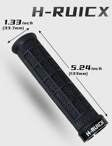 Bicycle Handlebar Grips, Black Rubber, 22.2mm Diameter, Ergonomic Non-Slip Design, 5.24 Inch Length, Bike Grips, Universal Fit for Mountain, BMX,MTB,and Road Bikes in Saudi Arabia