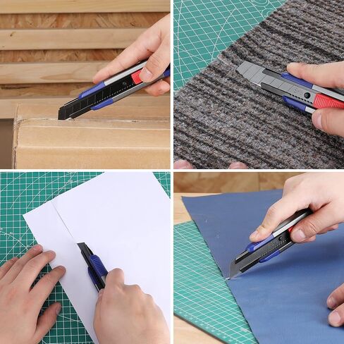 WORKPRO 18mm Retractable Utility Knife, Heavy Duty Snap-off Box Cutter with 10-Piece SK5 Blades for Cartons, Cardboard and Boxes, Perfect for Office and Home Use in Kuwait