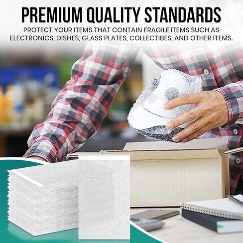 Levex - 4" x 5.5" [25 Pack] Clear Self-Sealing Bubble Out Pouches Bags, Bubble Cushion Wrap Bags for Storage, Packing, Shipping & Moving in Kuwait