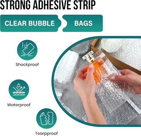 Levex - 4" x 5.5" [25 Pack] Clear Self-Sealing Bubble Out Pouches Bags, Bubble Cushion Wrap Bags for Storage, Packing, Shipping & Moving in Kuwait