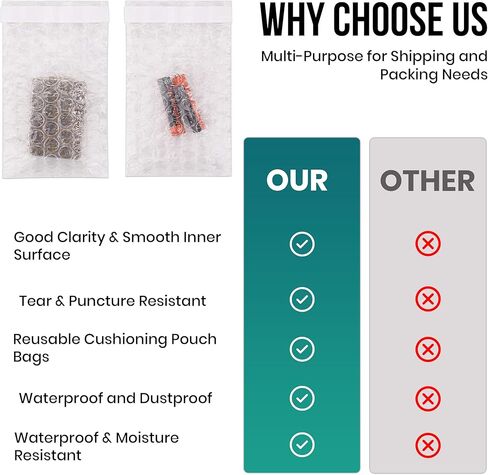 Levex - 4" x 5.5" [25 Pack] Clear Self-Sealing Bubble Out Pouches Bags, Bubble Cushion Wrap Bags for Storage, Packing, Shipping & Moving in Kuwait