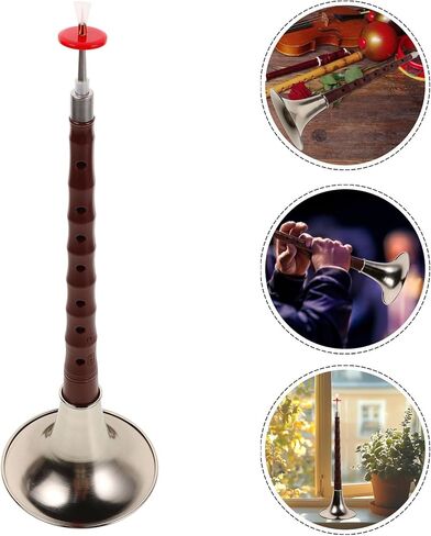 BESTYASH Suona Traditional Chinese Wind Instrument Lightweight Resin Abs Material Silver Color Anti-corrosion Crack-resistant Suona for Beginners Music Practice in Kuwait