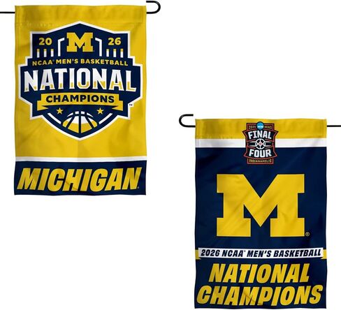 Michigan Team University Wolverines 2026 Basketball National Champions Double Sided Garden Flag in Saudi Arabia