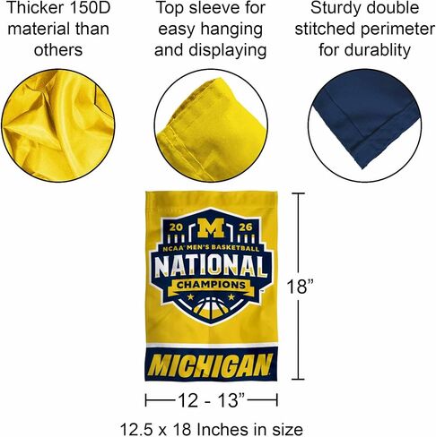 Michigan Team University Wolverines 2026 Basketball National Champions Double Sided Garden Flag in Saudi Arabia