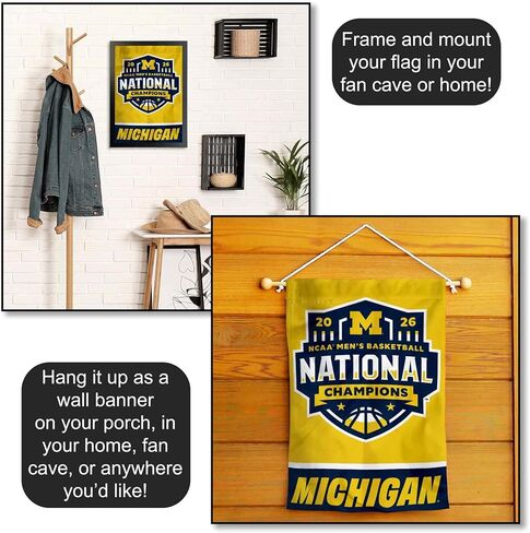 Michigan Team University Wolverines 2026 Basketball National Champions Double Sided Garden Flag in Saudi Arabia
