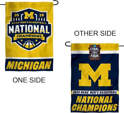Michigan Team University Wolverines 2026 Basketball National Champions Double Sided Garden Flag in Saudi Arabia