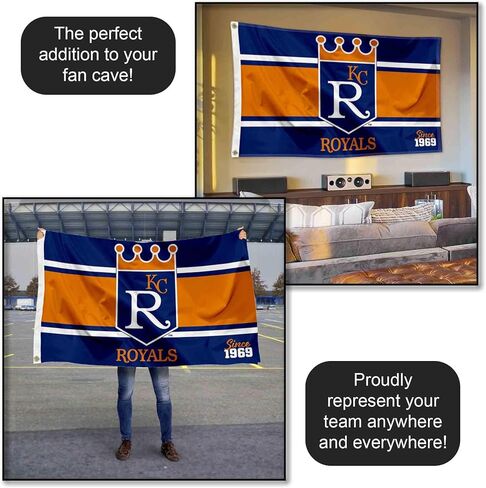Kansas City Royals Retro Vintage Throwback 3x5 Foot Grommet Banner Flag in Saudi Arabia
