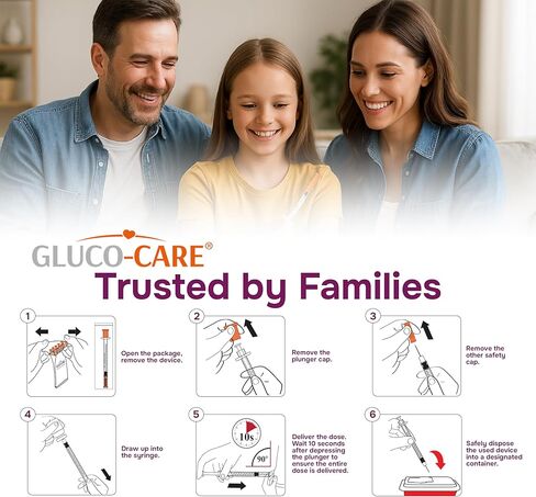 GLUCO-CARE 0.5ml /cc Syringes 30G x 1/2’’ (12.7mm), Orange Cap, Box of 50 pcs in Kuwait