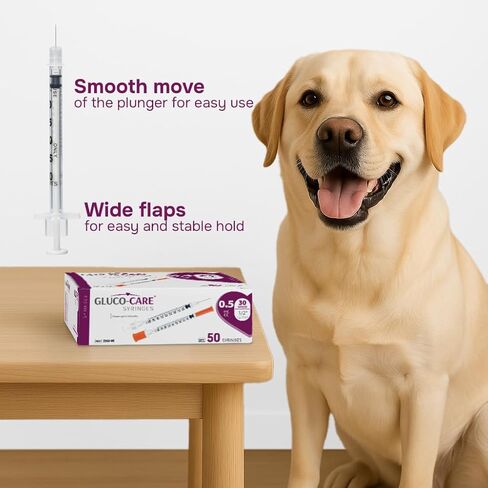 GLUCO-CARE 0.5ml /cc Syringes 30G x 1/2’’ (12.7mm), Orange Cap, Box of 50 pcs in Kuwait