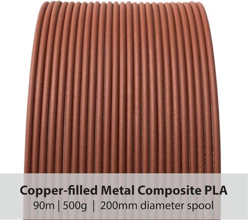 خيوط طابعة PLA ثلاثية الأبعاد مملوءة بالنحاس من بروتوباستا | خيوط طابعة بلاستيكية PLA مملوءة بالمعدن من ProtoPlant مع 60% نحاس | خيوط معدنية مركبة صديقة للبيئة البولندية والباتينا | بكرة معدنية 500 جرام in Kuwait