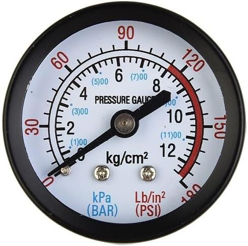 مقياس ضغط ضاغط الهواء 0-180 رطل لكل بوصة مربعة / 0-12 بار مع خيط ذكر 13 مم، مقياس الضغط على شكل قذيفة حديدية لأدوات الهواء في ورشة العمل in Kuwait