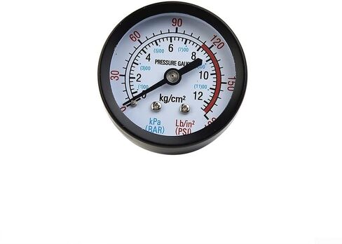مقياس ضغط ضاغط الهواء 0-180 رطل لكل بوصة مربعة / 0-12 بار مع خيط ذكر 13 مم، مقياس الضغط على شكل قذيفة حديدية لأدوات الهواء في ورشة العمل in Kuwait