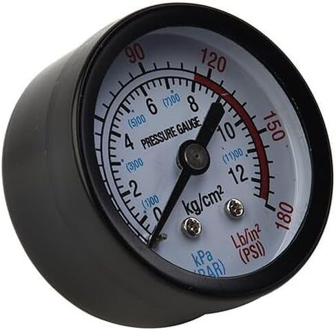 مقياس ضغط ضاغط الهواء 0-180 رطل لكل بوصة مربعة / 0-12 بار مع خيط ذكر 13 مم، مقياس الضغط على شكل قذيفة حديدية لأدوات الهواء في ورشة العمل in Kuwait