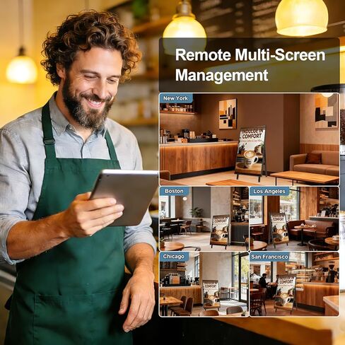 شاشة عرض رقمية مقاس 32 بوصة، لافتات رقمية محمولة 700 شمعة في المتر المربع، شاشة إعلانات LCD، التوصيل والتشغيل، CMS، تشغيل 24/7، شاشة مقسمة، HDMI/USB/WiFi/Android مع مشغل وسائط تلقائي للمطعم والمقهى in Kuwait