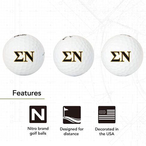 Desert Cactus Sigma Nu Golf Balls 3 Pack – Sig Nu or Knights Full Color Three – Officially Licensed Sport Team Accessory (Letter) in Saudi Arabia