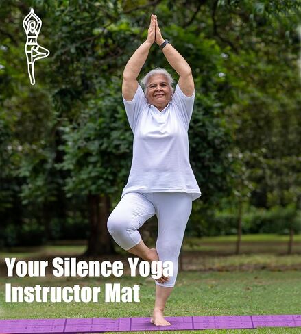 سجادة يوجا سميكة قابلة للطي مع أوضاع الوضعيات - هدايا عيد الميلاد للزوجة والفتيات، سجادة تمرين تعليمية بسمك 8 مم غير قابلة للانزلاق للتمرين المنزلي، 72 بوصة × 24 بوصة × 0.3 بوصة (بنفسجي) ﻿ in Kuwait