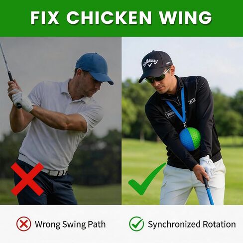 Golf Training Aid, Golf Swing Trainer, Smart Ball, Golf Swing Ball with Soft Memory Foam and Adjustable Lanyard, Enhances Swing Precision and Corrects Slicing, Scooping and Chicken Wing for Golfers in Saudi Arabia