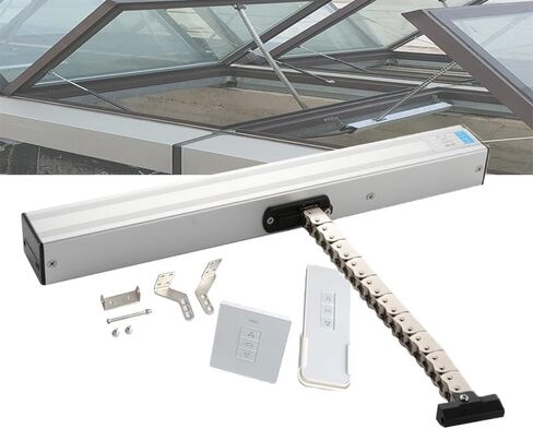 Electric Window Opener Actuator, 24V Chain Window Opener with Remote Control & Switch, 300mm-800mm Stroke for Skylight Windows and Roof Vents (600mm) in Saudi Arabia