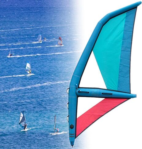 Inflatable Windsurfing Sail, Professional Inflatable Paddle Board Windsurf Board Sail, Windsurfing with 360° Rotatable Base and Visualization Window, for Surfing, Water Play in Saudi Arabia