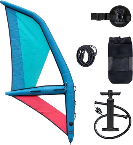 Professional Inflatable Paddle Board Sail, Inflatable Paddle with 45.21ft2 Sail Area and 360° Rotatable Base, Compact Inflatable Sail Equipped with Backpack, for Beach and Water Sports in Saudi Arabia