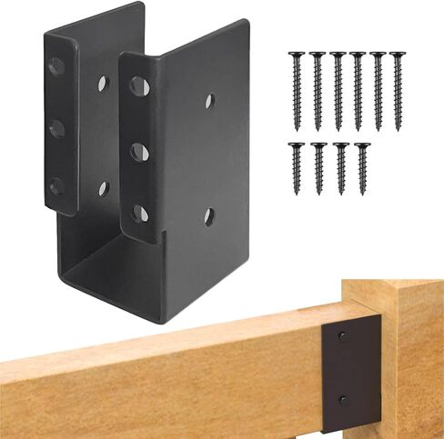 شماعات رافدة مخفية، 12 قطعة، دعامة رافدة خارجية مقاس 2 × 4 بوصة، دعامات شفة مطلية بمسحوق فولاذي Q235B مع براغي، للشعاع، والتأرجح، والدرابزين، والسياج. in Kuwait