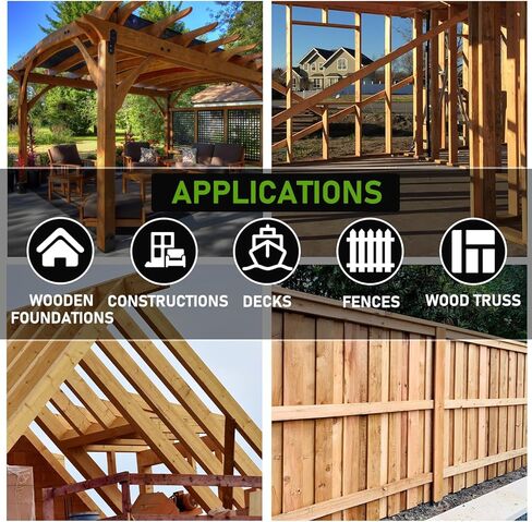 شماعات رافدة مخفية، 12 قطعة، دعامة رافدة خارجية مقاس 2 × 4 بوصة، دعامات شفة مطلية بمسحوق فولاذي Q235B مع براغي، للشعاع، والتأرجح، والدرابزين، والسياج. in Kuwait