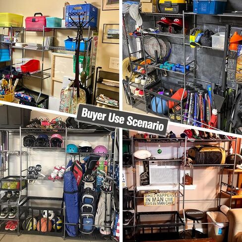 Large Garage Sports Equipment Organizer, golf bag storage, Ball Storage, Upgraded Sports Organizer Rack for Balls with Holder and Hooks, Indoor/Outdoor Basketball Storage Bins for Toy Sports Storage. in Saudi Arabia