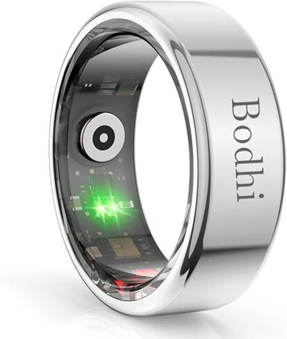 Bodhi Smart Ring – Your All-in-One Wellness Companion, Sleep/Fitness/Stress/HR/BP Tracker. App, iOS & Android Compatible (Silver, 8) in Saudi Arabia