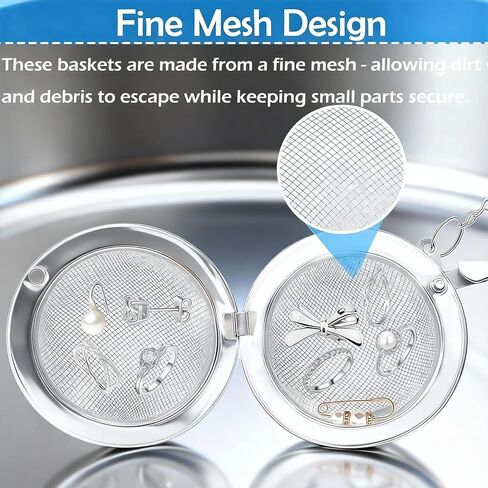 سلة تنظيف بالموجات فوق الصوتية مكونة من 4 عبوات، سلال تنظيف المجوهرات المصنوعة من الفولاذ المقاوم للصدأ للمنظفات بالموجات فوق الصوتية، تتضمن سلتين كبيرتين وسلتين صغيرتين لتنظيف المجوهرات والأقراط والأجزاء الصغيرة بكفاءة in Kuwait