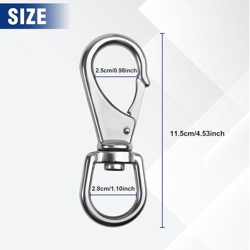 2 Pcs 304 Stainless Steel Swivel Snap Hooks Diving Clips Flag Pole Clips Swivel Carabiner Snap Hooks Heavy Duty Flag for Flagpole Pole to Hold Rope in Saudi Arabia