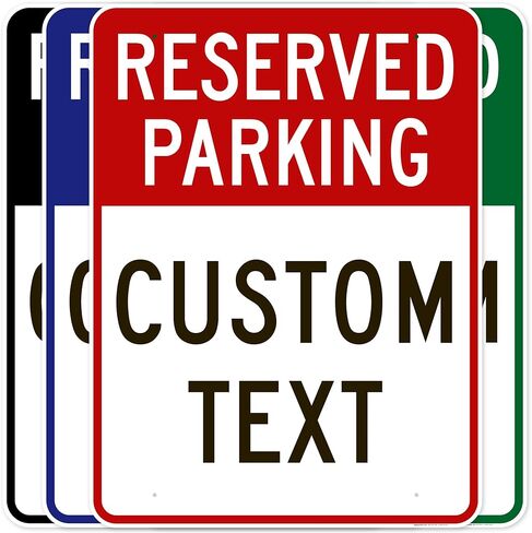 Reserved Parking Sign, Custom Parking Signs for Business, 10x14 Inches, Rust Free .040 Aluminum, Fade Resistant, Made in USA by My Sign Center (Post Holes) in Saudi Arabia