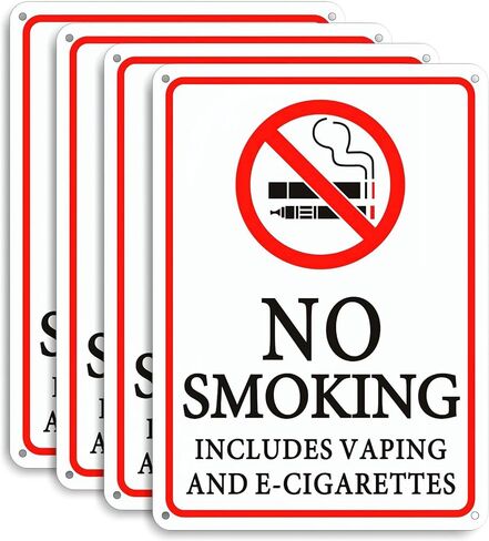 4 عبوات ممنوع التدخين ممنوع التدخين الإلكترونى. الحجم 10×7 بوصة. إنها علامات عاكسة من معدن الألومنيوم، سهلة التركيب، مع 4 فتحات مثقوبة مسبقًا، مناسبة للاستخدام الداخلي والخارجي. in Kuwait