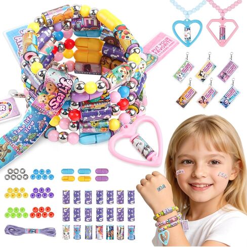320pcs DIY Jewelry Sticker Making Kit, Cute Stickers Toy Bracelet Set for Girls with Book, Wearable Shareable Bracelets Sticker Set for Girls Ages 5-12, Birthday Gift for Kids in Saudi Arabia
