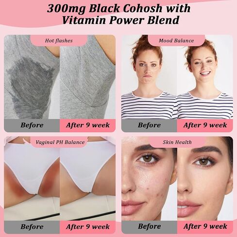 Menopause Supplement for Women : Hormone-Free Probiotic with Black Cohosh & Ashwagandha Support for Hot Flashes Mood Balance & Skin Health 60 Capsules in Saudi Arabia