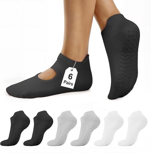 ALLIVE Pilates Socks with Grips for Women, Bamboo Breathable Non Slip Socks for Yoga, Barre, Studio, and Home Use in Saudi Arabia