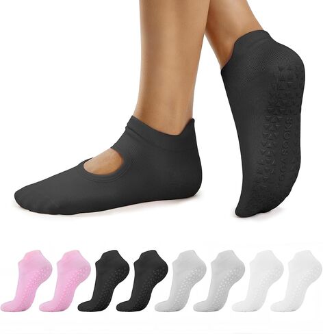 ALLIVE Pilates Socks with Grips for Women, Bamboo Breathable Non Slip Socks for Yoga, Barre, Studio, and Home Use in Saudi Arabia