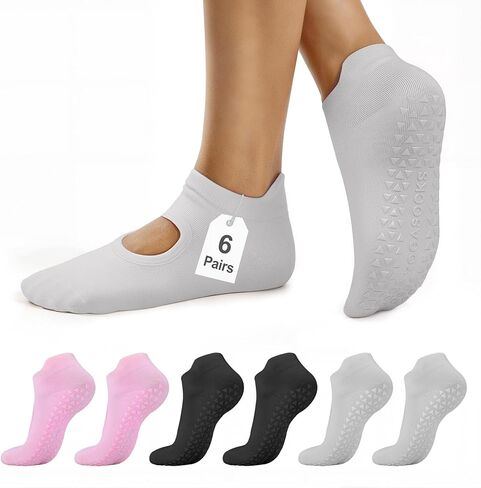 ALLIVE Pilates Socks with Grips for Women, Bamboo Breathable Non Slip Socks for Yoga, Barre, Studio, and Home Use in Saudi Arabia