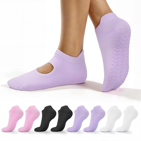 ALLIVE Pilates Socks with Grips for Women, Bamboo Breathable Non Slip Socks for Yoga, Barre, Studio, and Home Use in Saudi Arabia