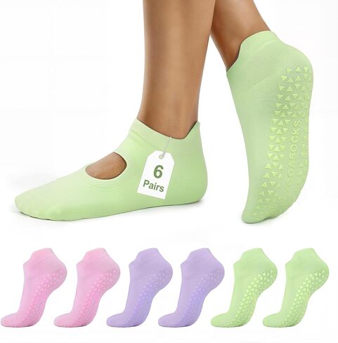 ALLIVE Pilates Socks with Grips for Women, Bamboo Breathable Non Slip Socks for Yoga, Barre, Studio, and Home Use in Saudi Arabia