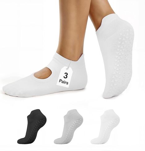 ALLIVE Pilates Socks with Grips for Women, Bamboo Breathable Non Slip Socks for Yoga, Barre, Studio, and Home Use in Saudi Arabia