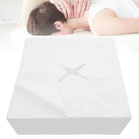 1000 قطعة من أغطية حامل الوجه للاستعمال مرة واحدة لطاولة التدليك، أغطية حامل الوجه غير المنسوجة لطاولة التدليك مع فتحة أنف لطاولات السبا والعلاج، أغطية ملاءات الوجه الصحية فائقة النعومة، 19.7 × 15.8 بوصة in Kuwait