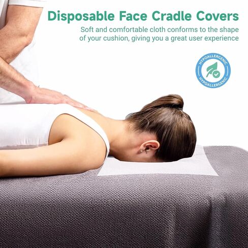 1000 قطعة من أغطية حامل الوجه للاستعمال مرة واحدة لطاولة التدليك، أغطية حامل الوجه غير المنسوجة لطاولة التدليك مع فتحة أنف لطاولات السبا والعلاج، أغطية ملاءات الوجه الصحية فائقة النعومة، 19.7 × 15.8 بوصة in Kuwait