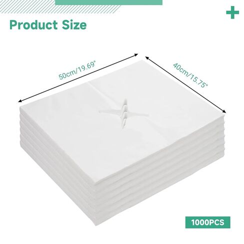 1000 قطعة من أغطية حامل الوجه للاستعمال مرة واحدة لطاولة التدليك، أغطية حامل الوجه غير المنسوجة لطاولة التدليك مع فتحة أنف لطاولات السبا والعلاج، أغطية ملاءات الوجه الصحية فائقة النعومة، 19.7 × 15.8 بوصة in Kuwait